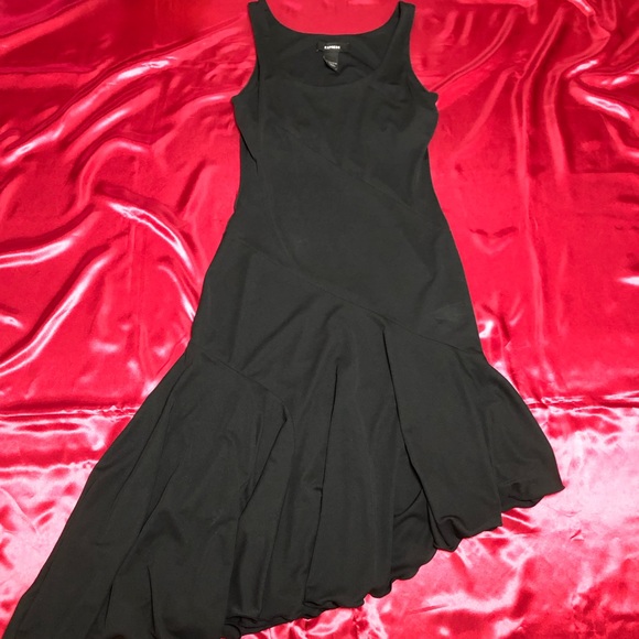 Express Sleeveless Asymmetrical Black Dress - Picture 6 of 8